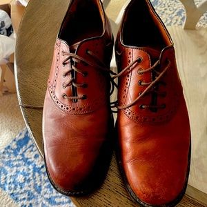 Johnston & Murphy 20-1258 tan leather saddle oxfords Men's shoes size US 9 M